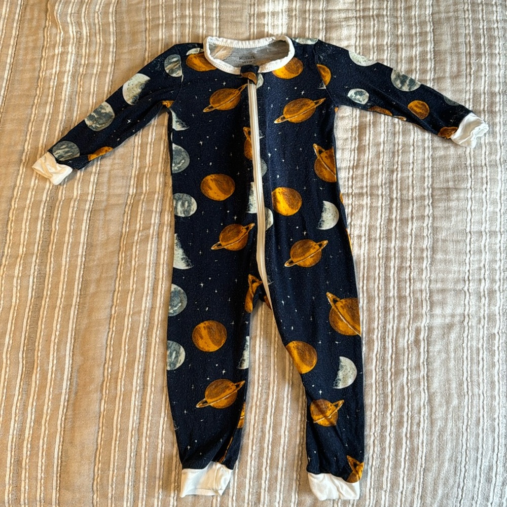 Milkbarn Planets Bamboo Zippered Pajama